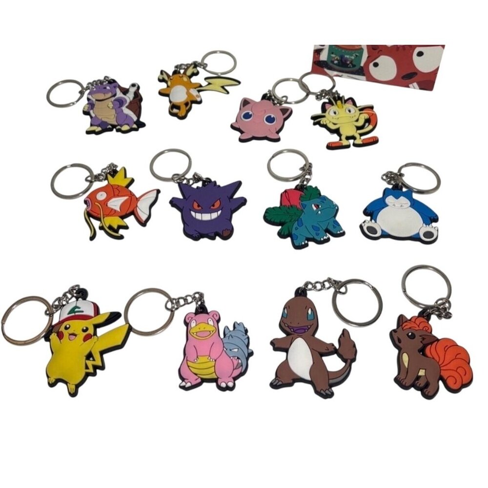 12 Piece Pokemon Character Keychain Set